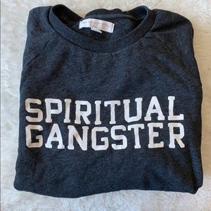 Spiritual Gangster raw hem cropped sweatshirt